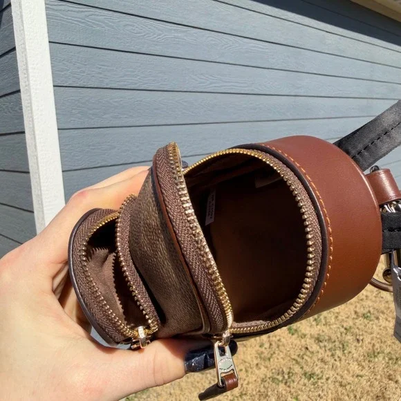 Coach Womens Mini Backpack Bag Charm Signature Canvas Tan Quiet Luxury Coquette - Picture 5 of 5